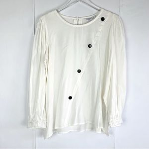 Compania Fantastica Asymmetric Button Blouse white